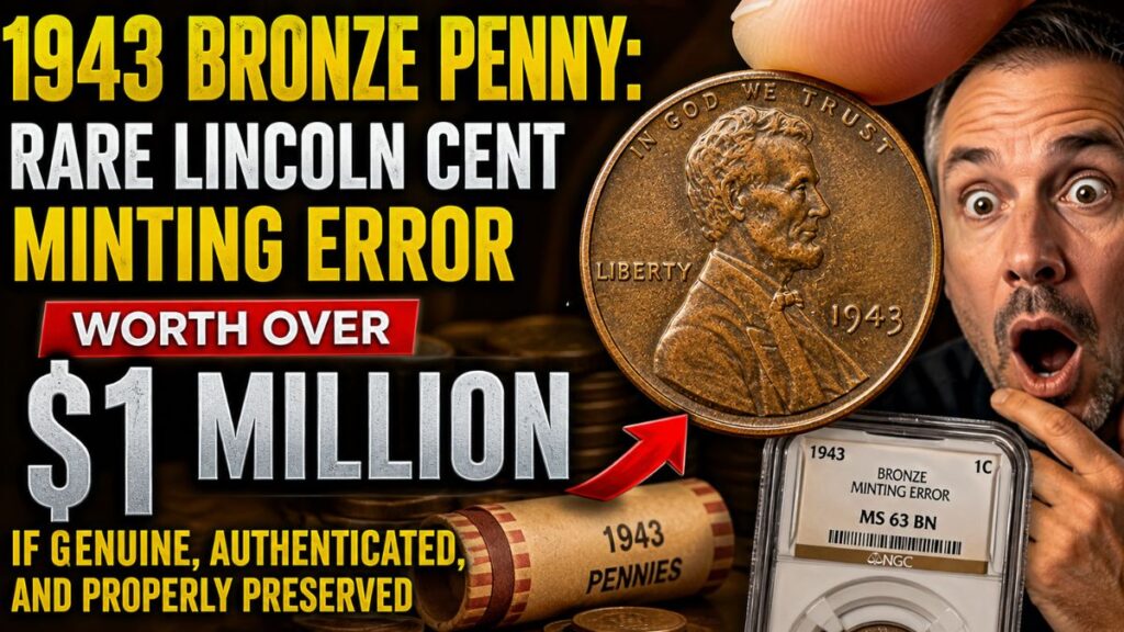 1943 Bronze Penny: Rare Lincoln Cent Minting Error That Could Be Worth Over $1 Million If Genuine, Authenticated, and Properly Preserved