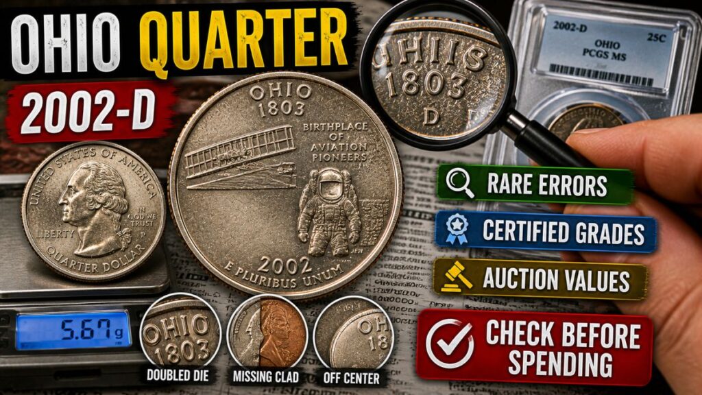 Ohio State Quarter: Check Yours Before Spending It—Real Identification, Mint Errors, Certified Grades, and Documented Auction Values Explained Today