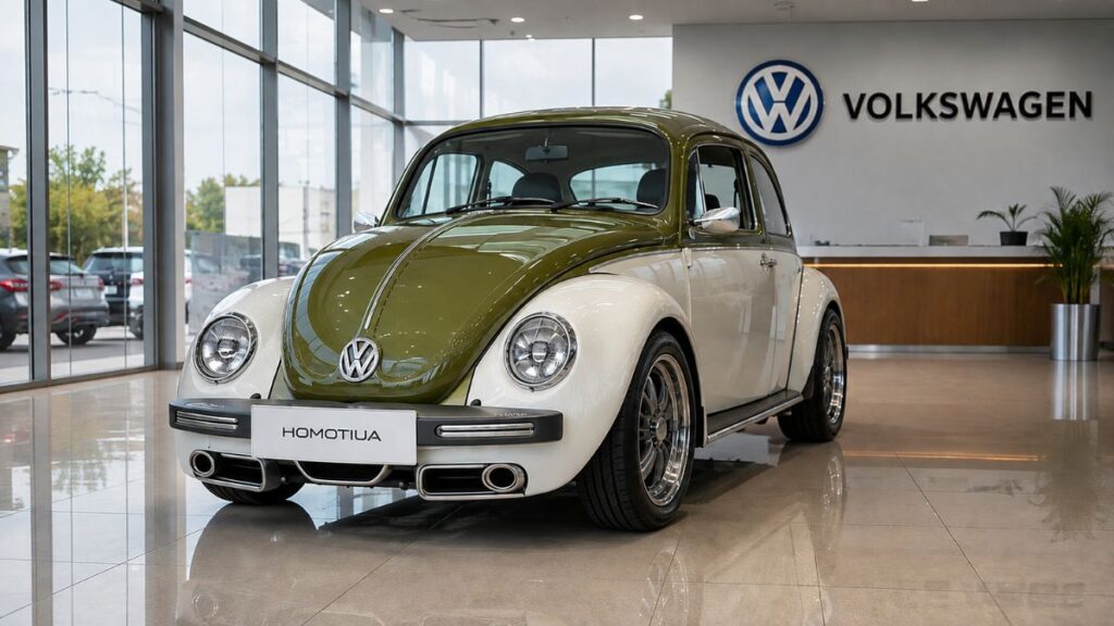 Volkswagen Beetle 2027 Olive Green & White: una reinterpretación que despierta emociones