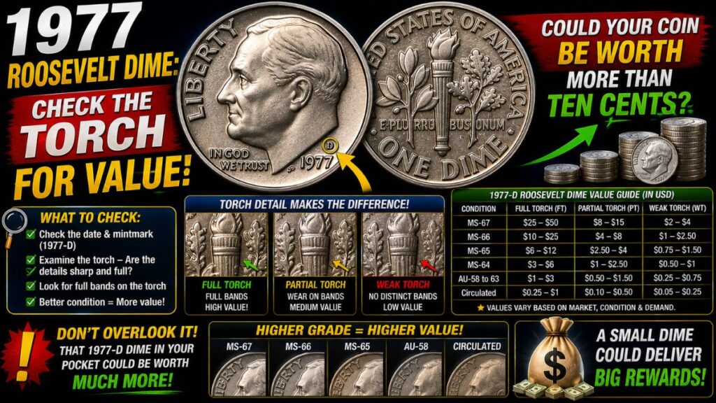 1977 Roosevelt Dime: Check the Torch for Value! Could Your Coin Be Worth More Than Ten Cents?